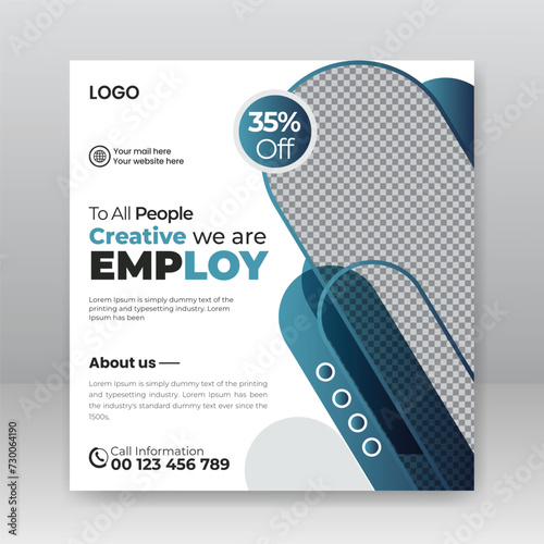 Creative modern social media post template, Corporate professional marketing agency web banner design