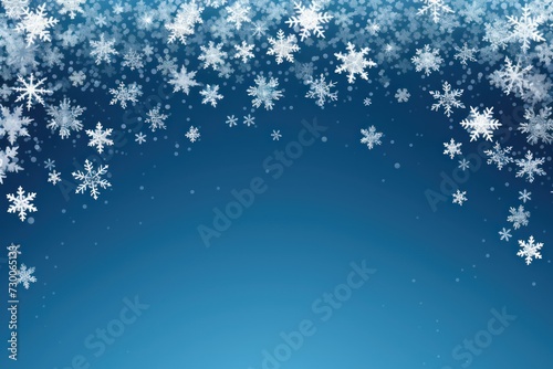 blue christmas card with white snowflakes