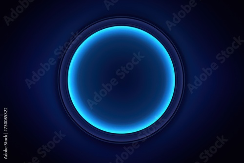 blue round neon shining circle isolated on white background 