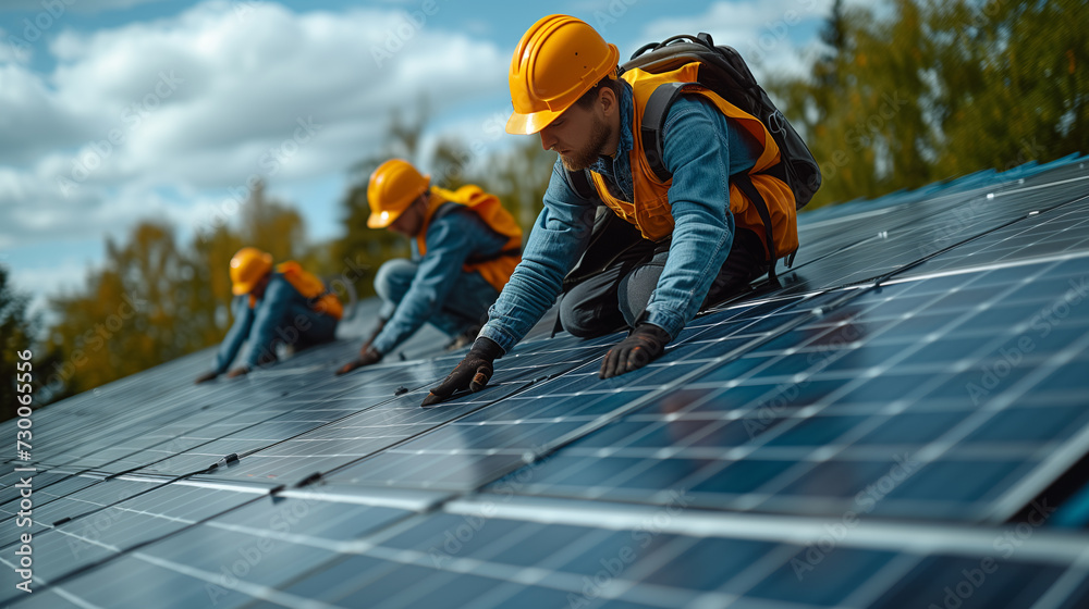 Solar panels on buildings. Solar panels on buildings.