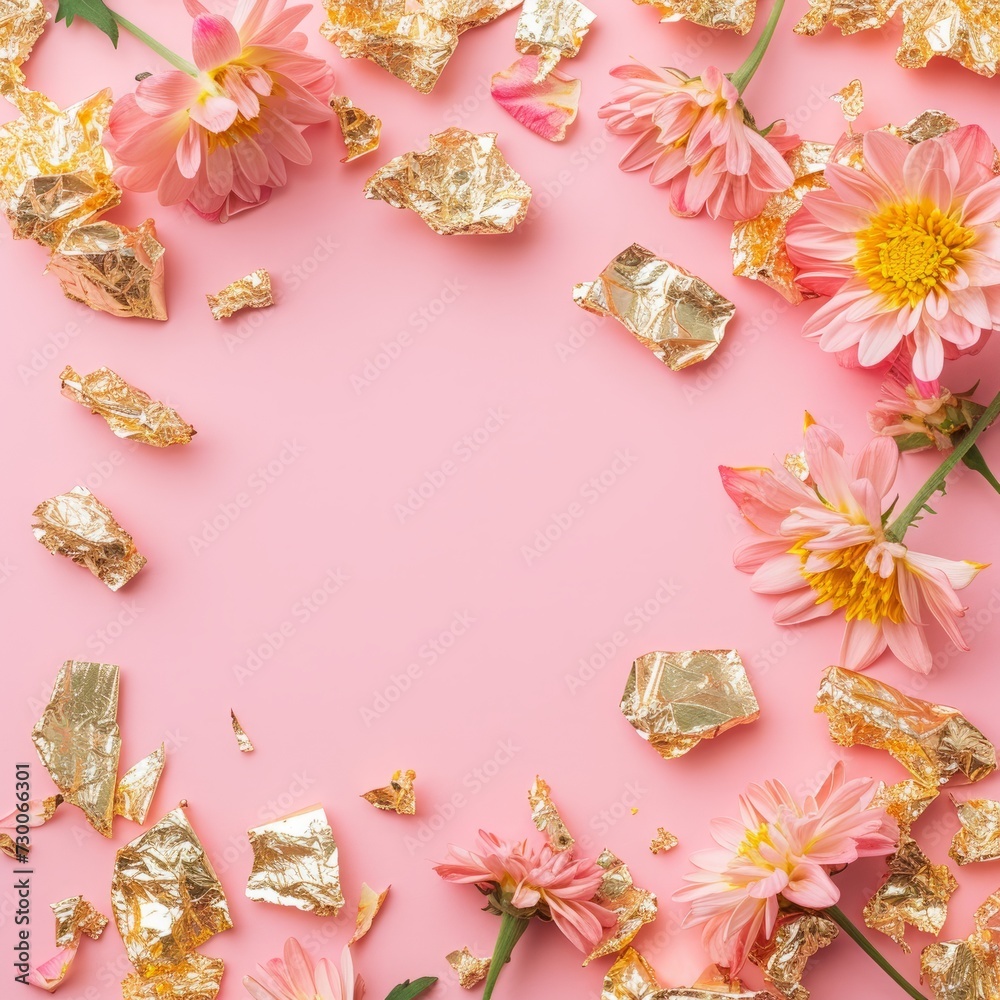 flowers on pink background. flowers on pink background.