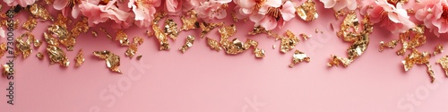 flowers on pink background.