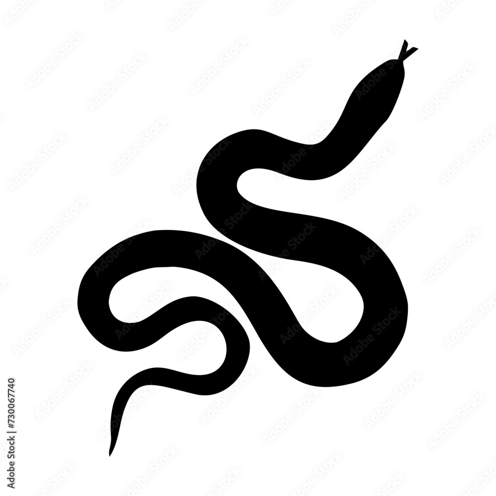 Naklejka premium silhouette of a black snake, Chinese New Year of the Chinese zodiac snake