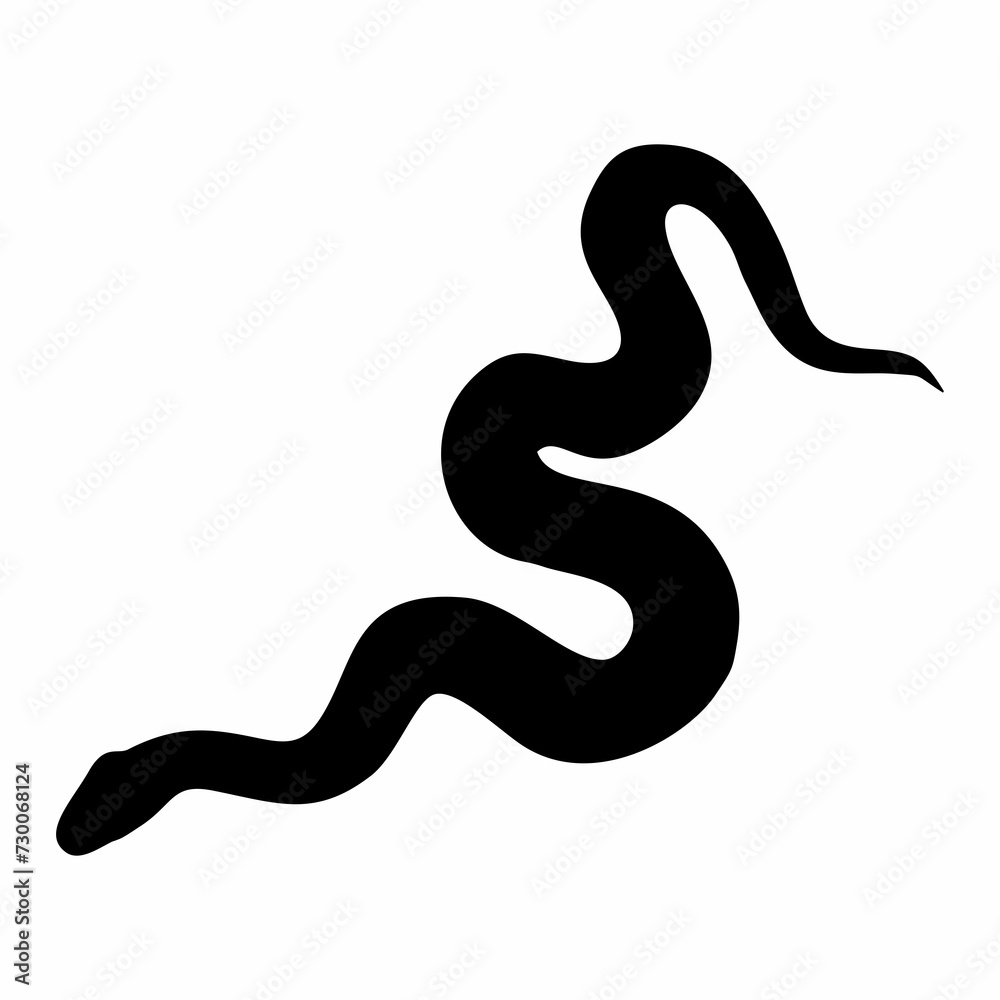 silhouette of a black snake, Chinese New Year of the Chinese zodiac snake silhouette of a black snake, Chinese New Year of the Chinese zodiac snake