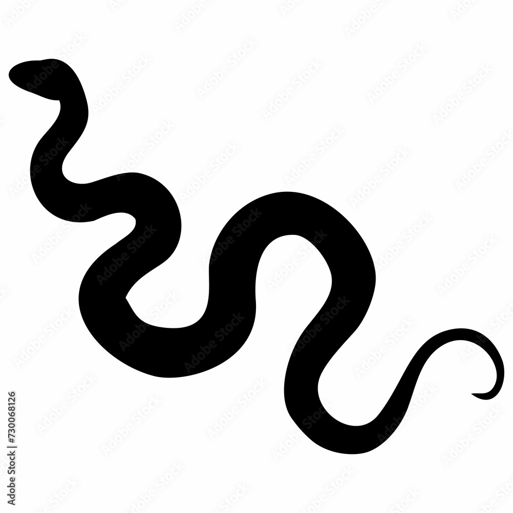 silhouette of a black snake, Chinese New Year of the Chinese zodiac snake silhouette of a black snake, Chinese New Year of the Chinese zodiac snake