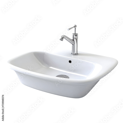3D Rendering of a Water sink on Transparent Background - Ai Generated