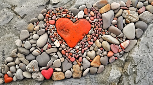 Cœur de galets de la Saint Valentin