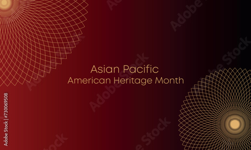 May Asian American and Pacific Islander Heritage Month. Illustration with text, Chinese pattern. Asia Pacific American Heritage Month, Vector