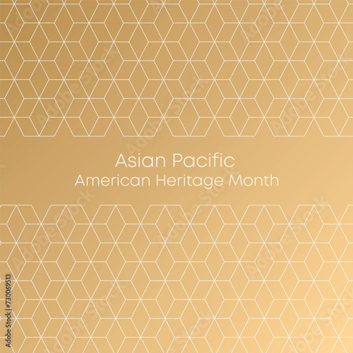 May Asian American and Pacific Islander Heritage Month. Illustration with text, Chinese pattern. Asia Pacific American Heritage Month, Vector