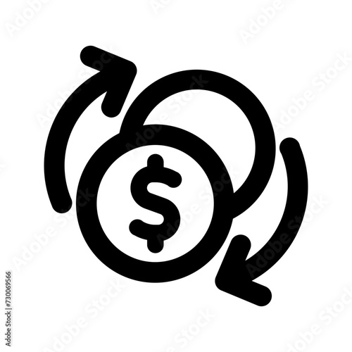 currency exchange line icon