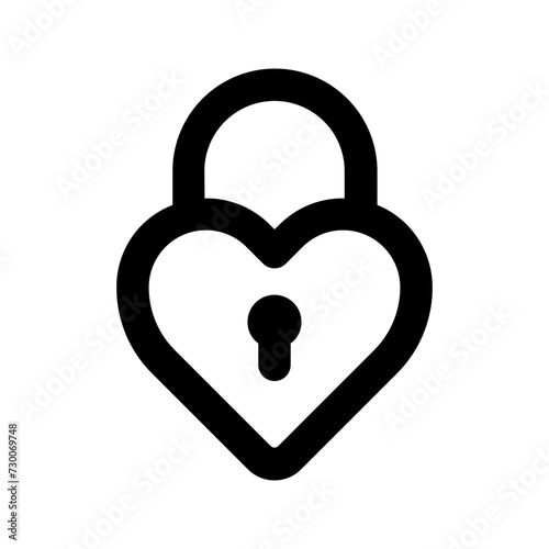 heart lock line icon