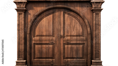  Century Wooden Door on white background.