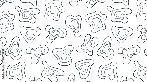 Abstract black blotch shape pattern isolated on white background. Abstract topographic contours pattern. Modern pattern vector illustration