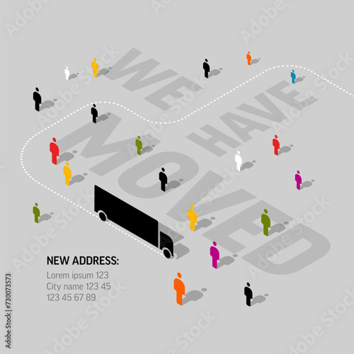 We have moved minimalistic flyer template with isometric icons