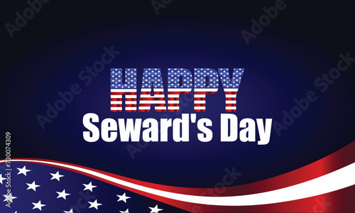 Happy Seward's Day Stylish Text illustration Design