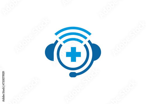 Medical help center vector logo design