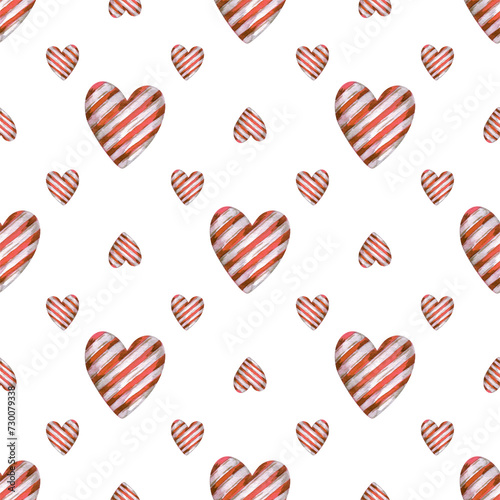 Beautiful seamless pattern with hearts for Valentine's Day. It can be used as a background template for wallpaper, printing on fabrics, wrapping paper.	