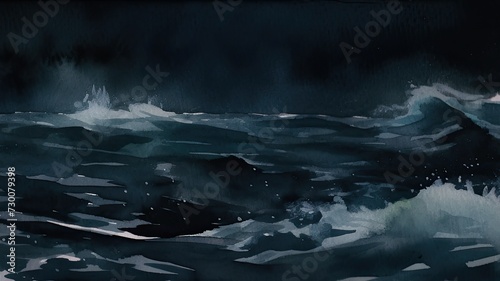 嵐の夜の海原_1 © mamemo