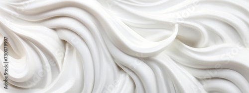 A close-up of white whipped cream to be used as a banner.