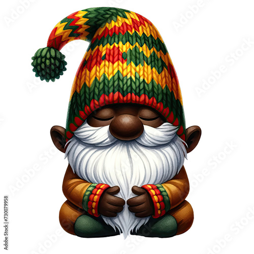 African gnome, Black History Month and Juneteenth Gnome, Watercolor Cute Gnomes Clipart