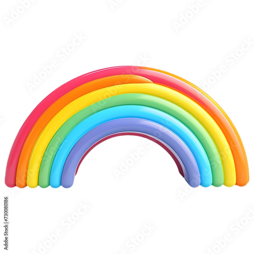 3D Rendering of a Colorful Rainbow on Transparent Background - Ai Generated