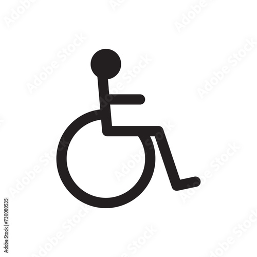 line icon wheelchair access flat vector illustration