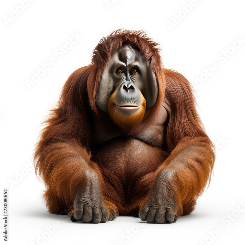 Borneo orangutan illustration on white background © ArsyaVisual