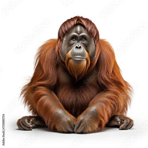 Borneo orangutan illustration on white background