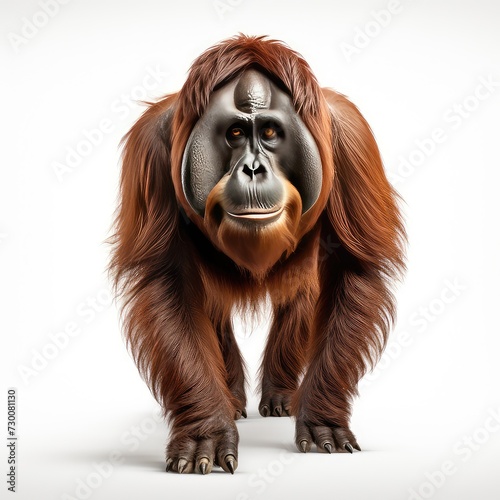 Borneo orangutan illustration on white background