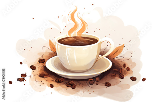 illustration of a cup of coffee. Created with Generative AI