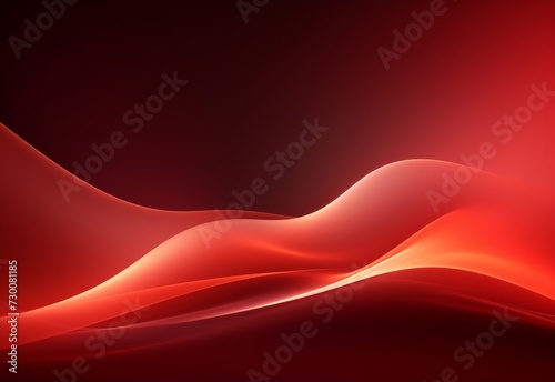 Red abstract background with waves and lights.