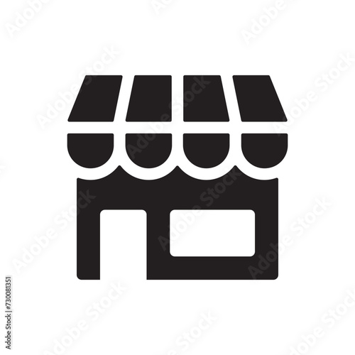 store shop online icon flat vector isolated on white background