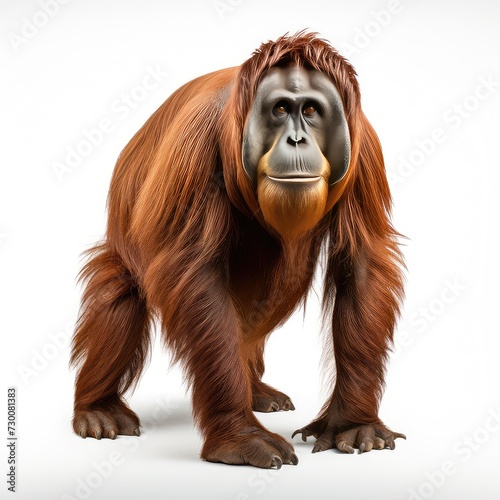 Borneo orangutan illustration on white background