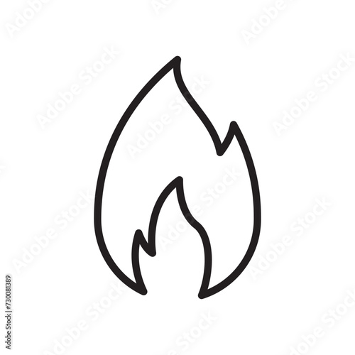 line icon flame heat isolated on white background
