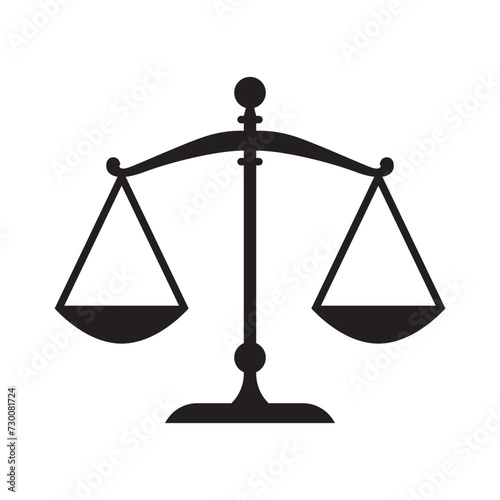 scales of justice icon flat vector isolated on white background