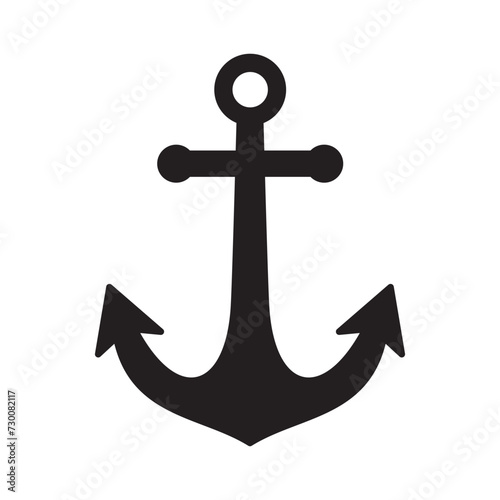 ship anchor icon flat vector isolated on white background