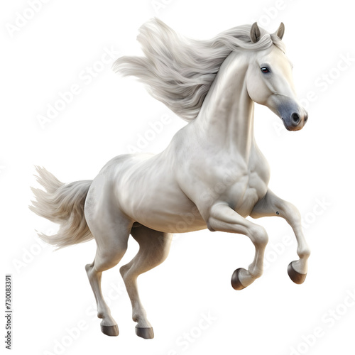 3D Rendering of a Horse Running on Transparent Background - Ai Generated © Muhammad