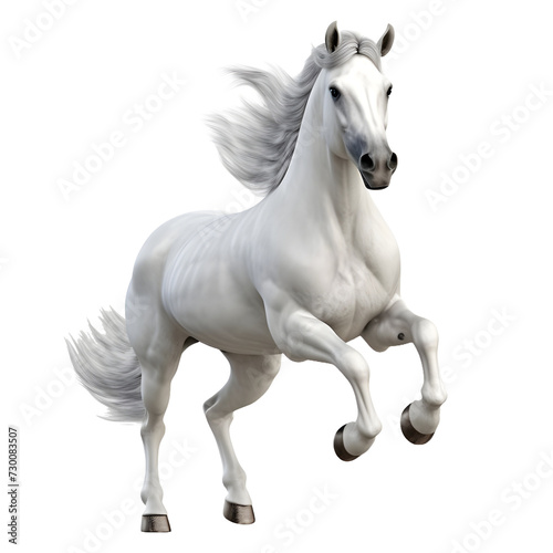 3D Rendering of a Horse Running on Transparent Background - Ai Generated © Muhammad