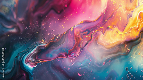 A surreal liquid universe painted with vivid gradients, a mesmerizing spectacle of colors in constant motion, expertly captured in HD.