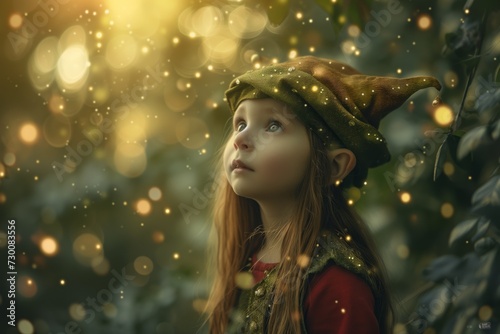 Delightful Whimsical Forest Enchants A Charming Young Elf With Magical Powers