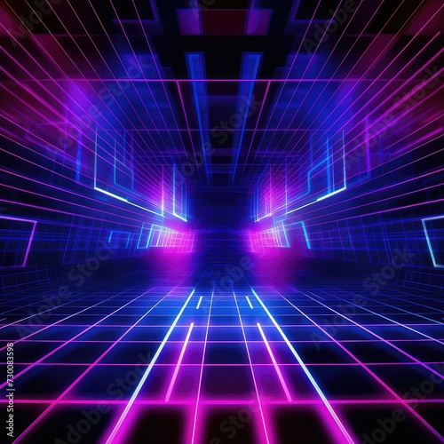 DJ led abstract audio background blue bright club concert dark digital disco effect.