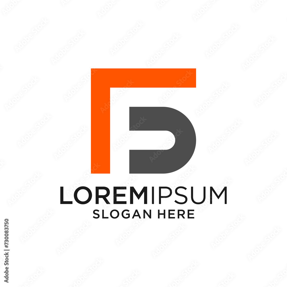 f logo design graphic template