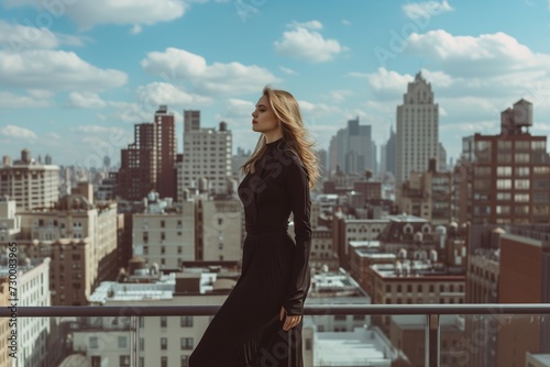 Stylish Rooftop Fashion Shoot With Breathtaking City Skyline