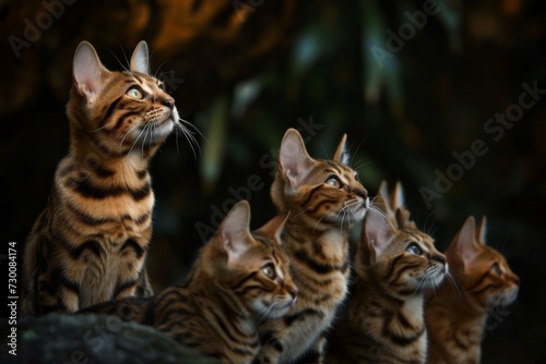 Feline Collective Of Bengal Cats