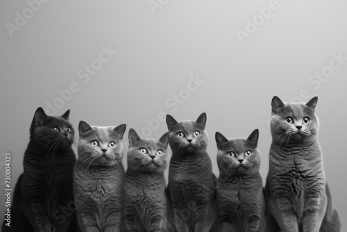 Flock Of British Shorthair Cats photo