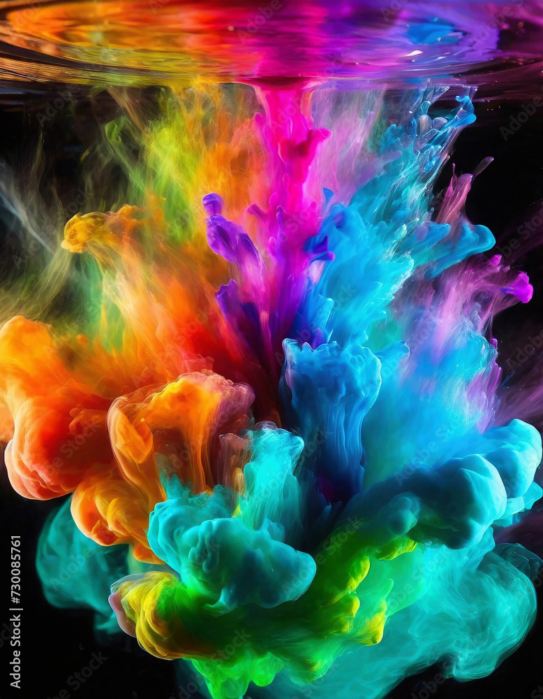 Obraz premium Holi Festival. Colour explosions and distributions. Holi festival concept
