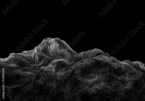 Very big and beautiful black rocks on dark black background photo