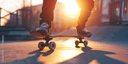 Thrilling Skateboard Tricks Unleashed In An Urban Skate Park photo