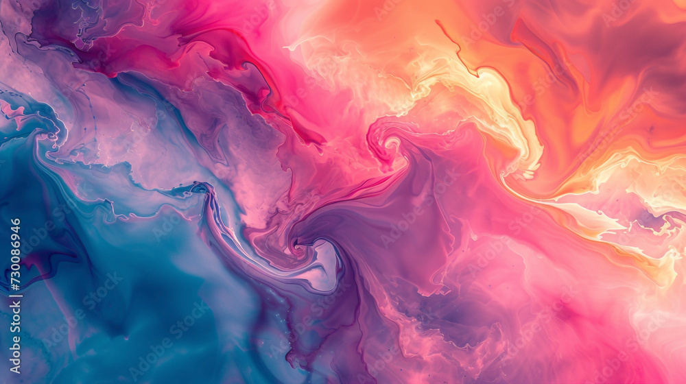 Chromatic dance of liquid dreams, where simplicity intertwines with intricate gradient waves in a visual feast.