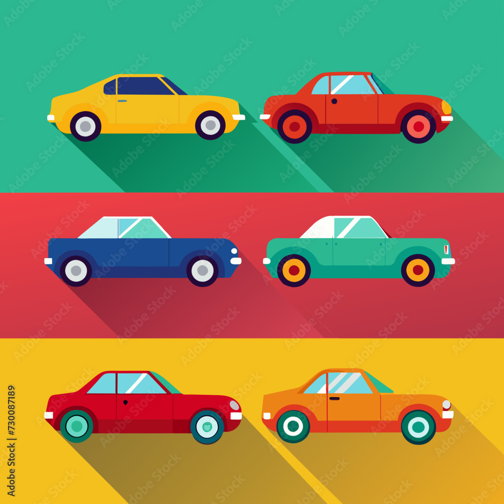 Vibrant Collection of Isolated Car Vectors
